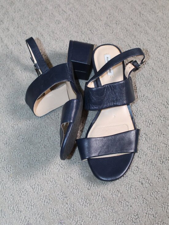 Alex Marie Shoes - Alex Marie Size 7.5 Navy Blue Strappy 2" Heels